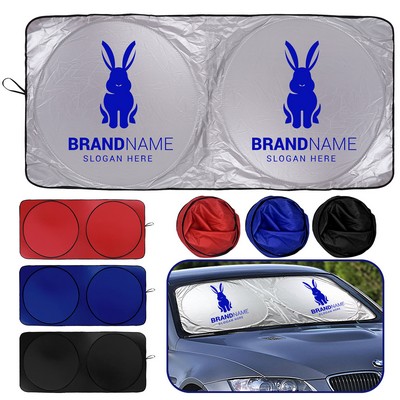 Car Windshield Sun Shade with 2 Circles