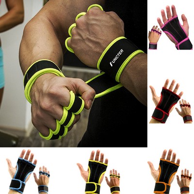 Wrister Gloves Ventilated Gym Gloves Micro Workout Gloves with Wrist Wraps Half Finger