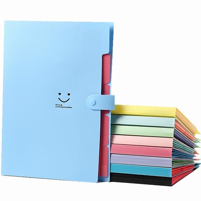 Expandable Poly File Folder with Snap Closures and Multi Pockets