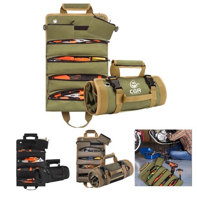 Rollable Multi Tool Organizer w/Detachable Pouches