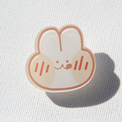 Rabbit Shaped Acrylic Album Memo Clip Bag Binder Sealing Clip Food Bag Clamp-Two Sides Imprint