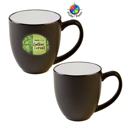 14 Oz. Vitrified Two-Tone Hilo Black/Lavender Bistro Mug - Full Color - Dishwasher Resistant