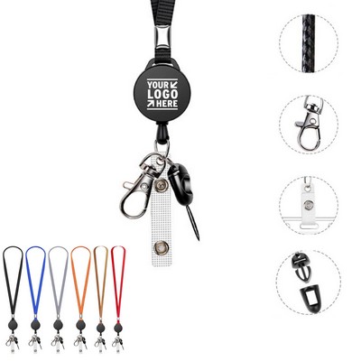 Retractable Keychain Badge Holder with Lanyards