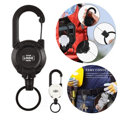 Outdoor Retractable Wire Rope Keychain