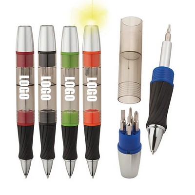 Tool Pen With Screwdrivers And Light