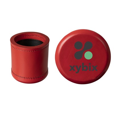 Red Leather Dice Cup Set