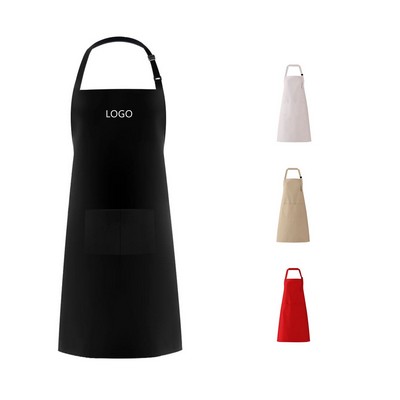 Waterdrop Resistant Adjustable Bib Apron With 2 Pockets