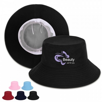 100% Cotton Wide Brim Bucket Hat (22.8")