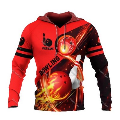 Men's Custom Sublimated Long Sleeve Hooded Sweatshirt With Kangaroo Pocket