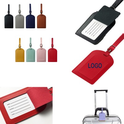 Pu Luggage Bag Tag With Hang-Up Ring