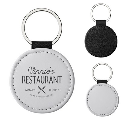 PU Leather Round Key Chain