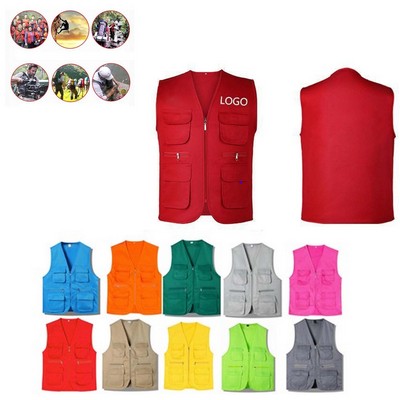 Multi-Pocket Work Clothes Advertising Shirt Vest