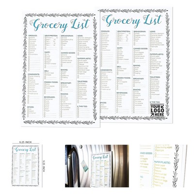 100 Sheets 9.25 x 6.25 Inch Magnetic Grocery List Pad for Fridge