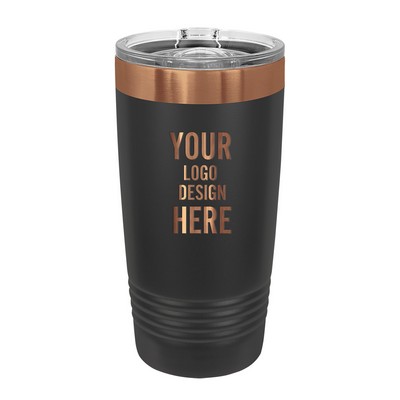 Polar Camel 20oz Grip Tumbler with Slider Lid - Black/Rose Gold