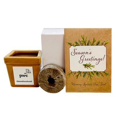 Season's Greetings Tree Seed Kit in Ceramic Pot