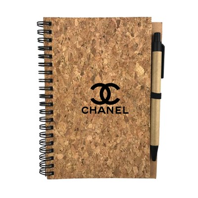 Natural cork Board cover Notebook & Matching Pen