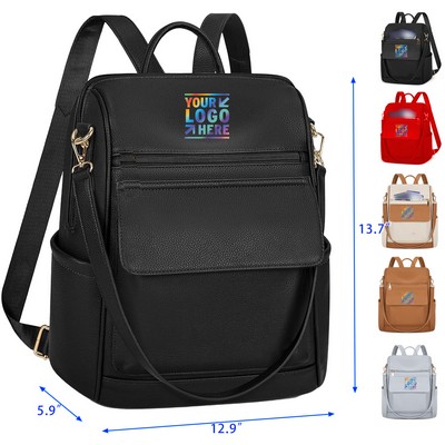 Women Leather Anti Theft Mini Backpack Purse