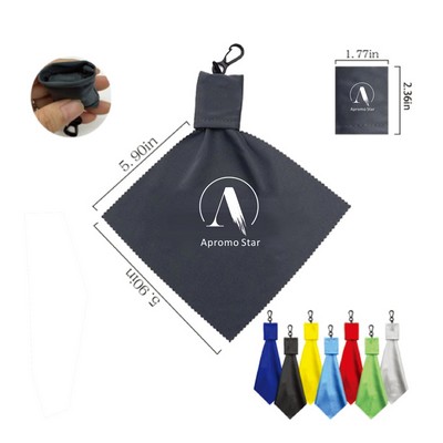 Microfiber Cloth in Pouch with Clip Hook