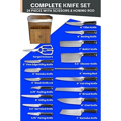 Dalstrong 24 Piece Knife Block Set With Kitchen Scissors- Vanquish Series