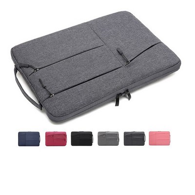 Oxford Fabric Multi-Pocket Fleece Laptop Sleeve