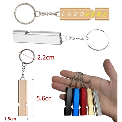 Aluminum Quick-Alert Safety Whistle With Key Chain