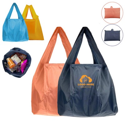 Portable Solid Color Foldable Shopping Tote Bag