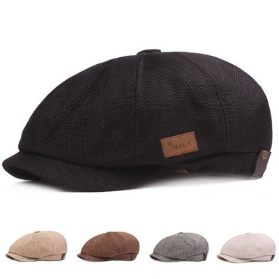 Men's Cotton and Linen Newsboy Cap