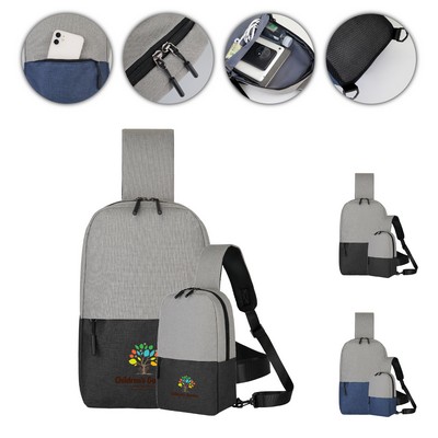 Dual-Tone Crossbody Sling Backpack