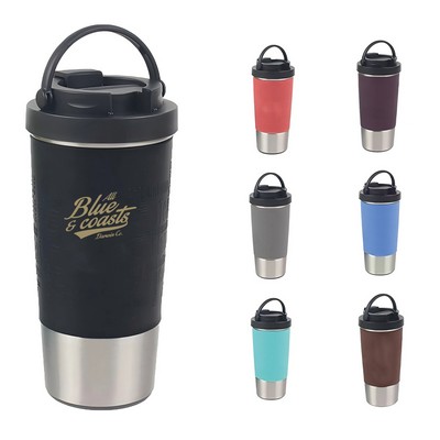 Stainless Steel Travel Tumbler with Suction Cup Base and Insulated Lid