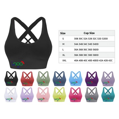 Sports Bra for Women Padded Medium Support Criss Cross Strappy Bras