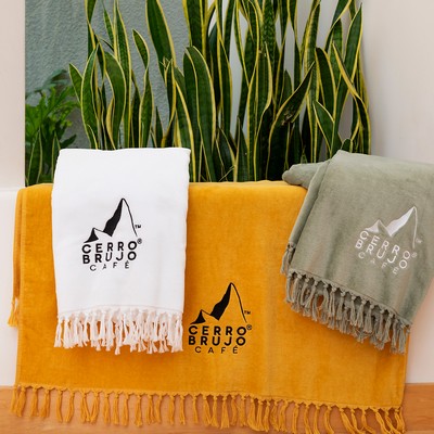 Fringe Recycled Cotton Terry Velour Beach Towel