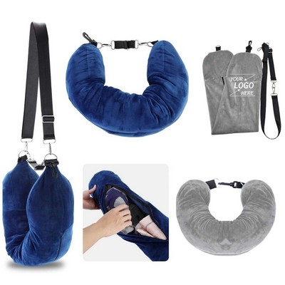 Compact Travel Neck Pillow with Storage Bag