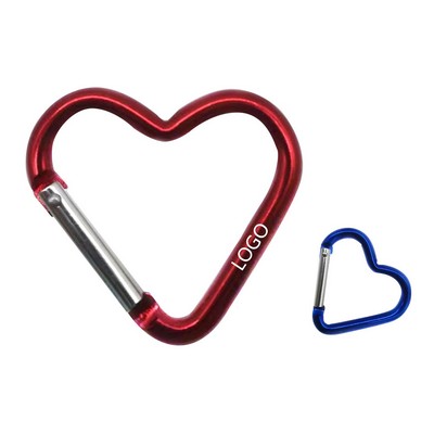 Heart-Shaped Aluminum Carabiners for Outdoor Adventures