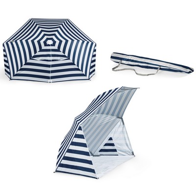 Oniva Brolly Beach Umbrella Tent Blue/White Stripes