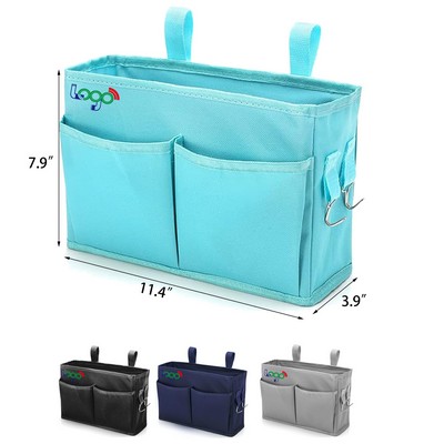 Bunk Bed Organizer Bedside Caddy Hanging Bed Organizer Storage Bag with 4 Pockets and 2 Hooks