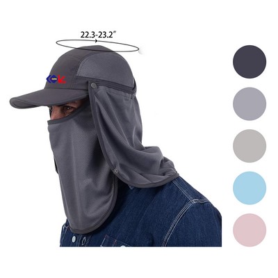 Sun Cap Fishing Hat Baseball Cap with Face Neck Cover Flap