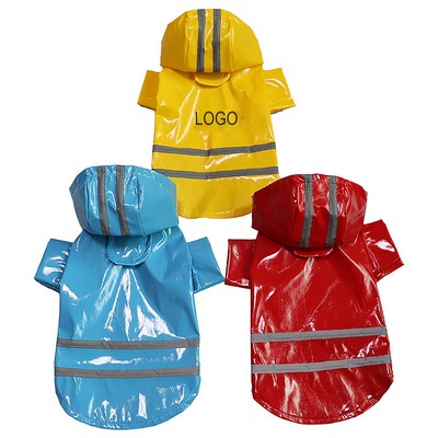 PU Reflective Stripe Pet Raincoat