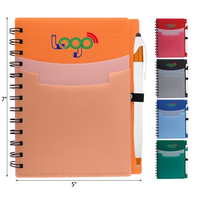 Multi-Compartment Notepad Notebook with Pen