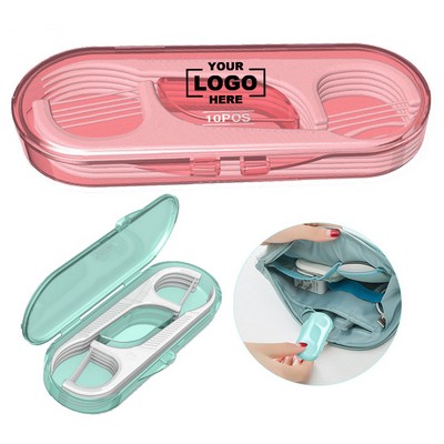 Portable Travel 10-piece Dental Floss Case