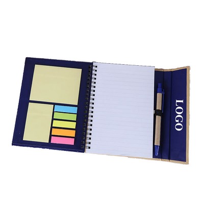 Spiral Notebook W/ Sticky Notes And Pen