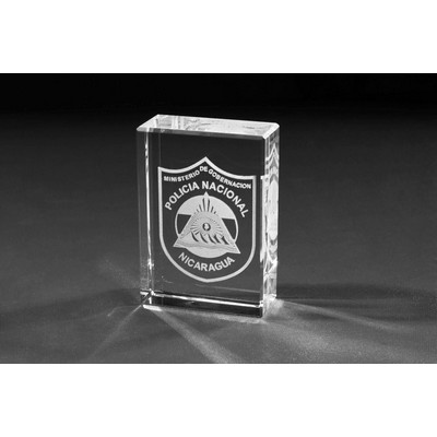 Thin Cut Rectangle Crystal Award (2 1/2 x 1 3/4 x 3/4")