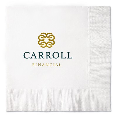 White 2-Ply Coin Edge Embossed Beverage Napkin (Petite Line)