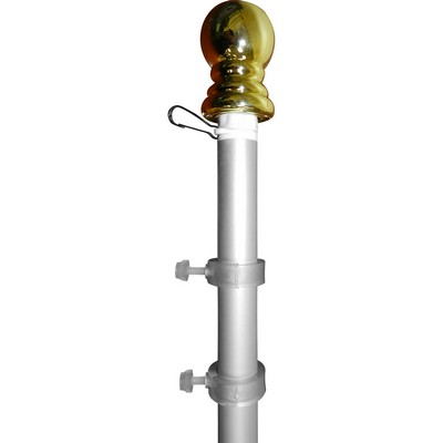 6' Silver Aluminum Spinner Pole - Ball Top