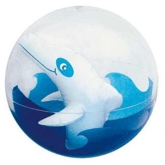 16" Transparent Beach Ball w/ Inflatable Dolphin Insert©