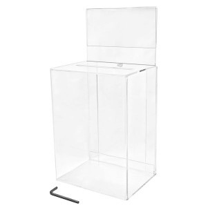 Medium Clear Ballot Box w/Riser (6.25"x13"x4.5" Deep)