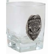 4" Police Double Old Fashion Glass