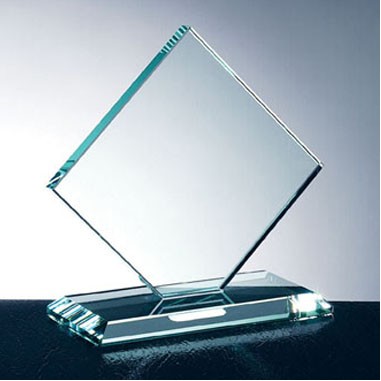 Square Diamond W/ Slant Edge Base Award (Large)