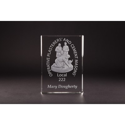 Thin Cut Rectangle Crystal Award (7 x 5 x 1 3/8")