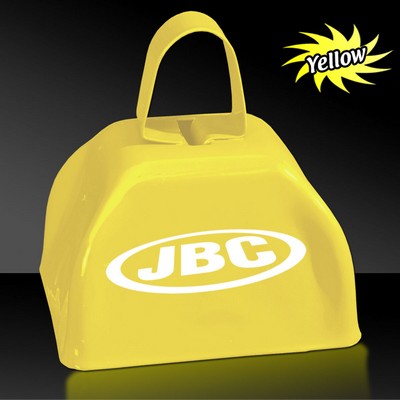 3" Pad Printed Yellow Metal Cowbell