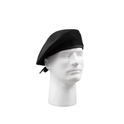 GI Type Black Military Beret Cap